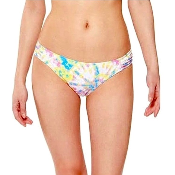 NWT Jessica Simpson Bikini Bottoms with Shirred Sides Tie Dye Print Size Medium - Picture 1 of 12